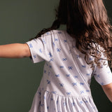 Nature Baby Saturday Dress Ribbons Zen Blue Print