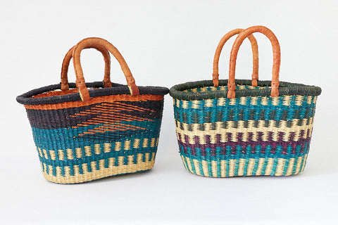 African Queen Bolga Zaare Coloured Basket