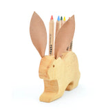 Drei Blatter Wooden Pencil Holder - Bunny 6 Holes