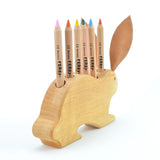 Drei Blatter Wooden Pencil Holder - Bunny 6 Holes