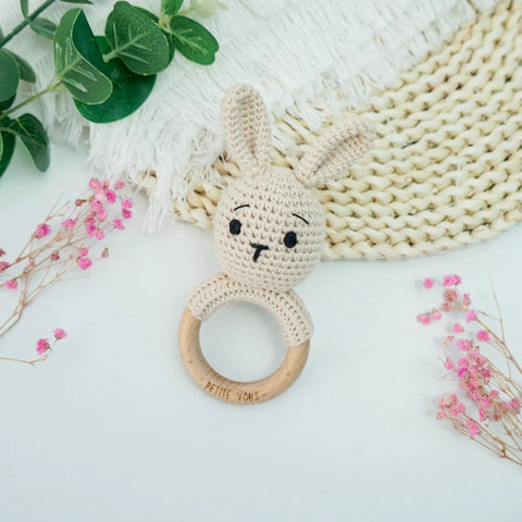 Petite Vous Brodie Bunny Ring Rattle