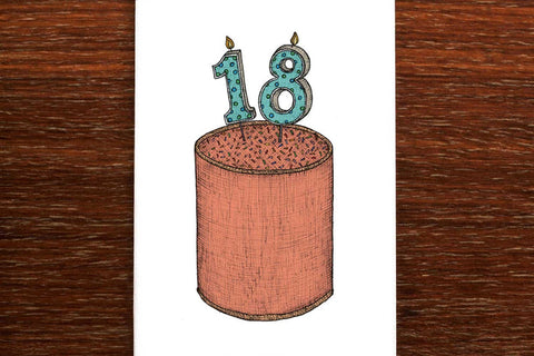 The Nonsense Maker 18th Birthday Cake Card