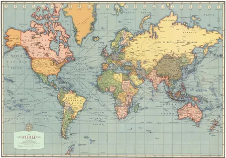 Ifi Modern World Vintage Map Paper / Poster