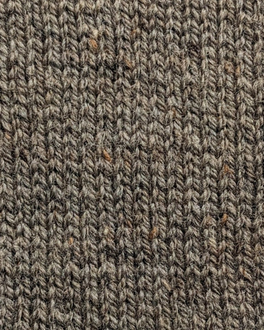 Knitted by Nana Top Knot Beanie - Granite