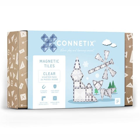 Connetix Tiles - Clear Starter Pack 34 Piece