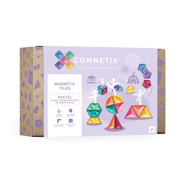 Connetix Tiles - Pastel Shape Expansion Pack 48 Piece