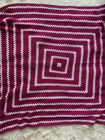 Knitted by Nana Crochet Blanket Raspberry