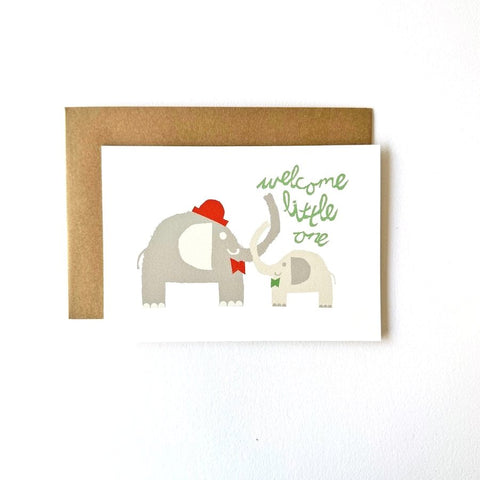 Florence Fry Elephants Welcome Little One Card