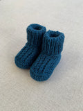 Knitted by Nana Cuffed Booties Coastal Blue