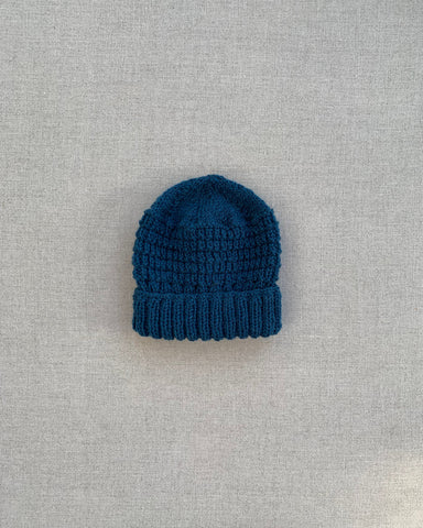 Knitted by Nana Cuff Beanie Coastal Blue