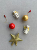 Hand Painted Paper Mache Christmas Bauble - Gold