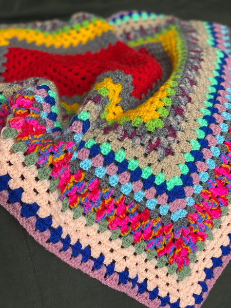 Knitted by Nana Crochet Blanket Multi Coloured