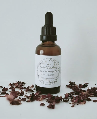 The Herbal Symphony Baby Massage Oil 50ml - Rose and Lavender