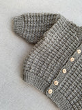 Knitted by Nana Ridge Stitch Cardigan Koala 3-6M