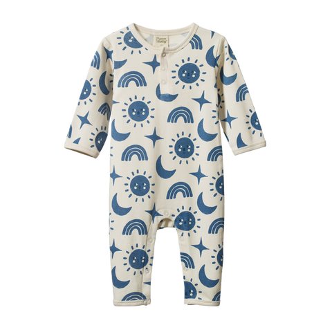 Nature Baby Henley Pyjama Suit Twilight Print