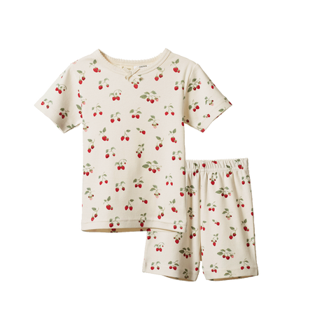 Nature Baby Shortie Pyjama Set Strawberry Blush Print