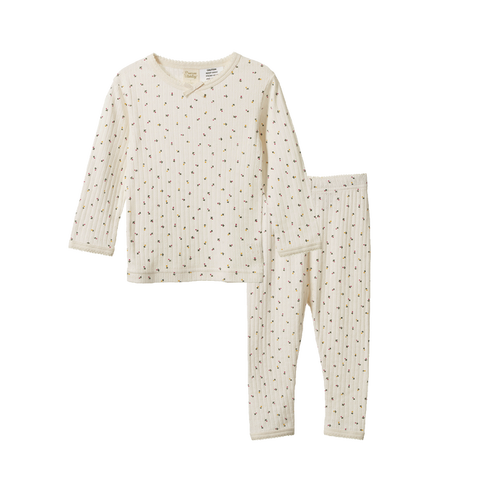 Nature Baby 2pc L/S Pointelle Pyjama Set Aster Floral Print