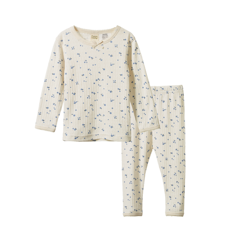 Nature Baby 2pc L/S Pointelle Pyjama Set Daisy Print