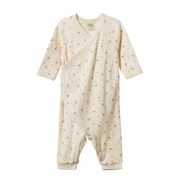 Nature Baby Kimono Pointelle Stretch N Grow Posey Blossom Print