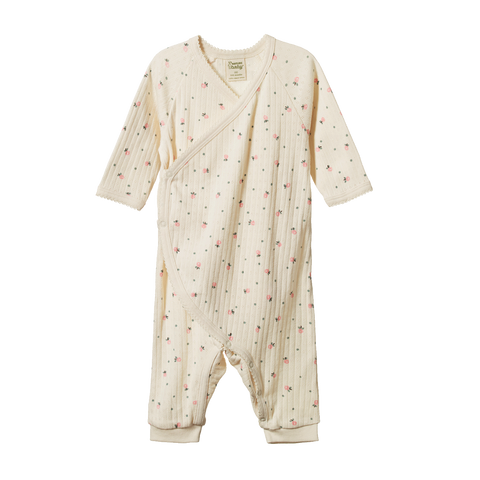 Nature Baby Kimono Pointelle Stretch N Grow Posey Blossom Print