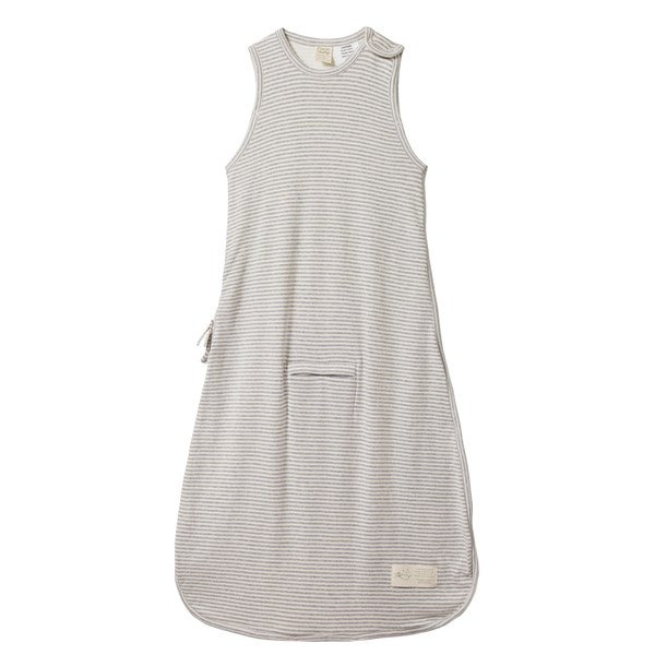 Nature Baby Organic Cotton & Merino Sleeping Bag Grey Marle Stripe 2y