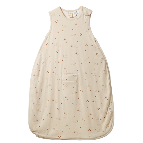 Nature Baby Organic Cotton and Merino Sleeping Bag Bumble Bee Print 0-24M