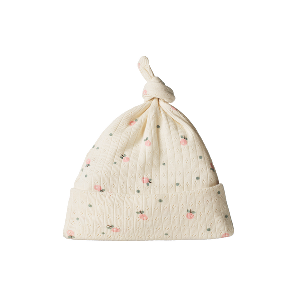 Nature Baby Pointelle Beanie: Posey Blossom Print