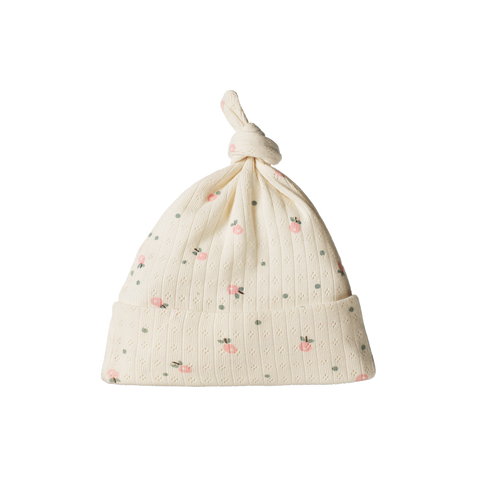 Nature Baby Pointelle Beanie: Posey Blossom Print