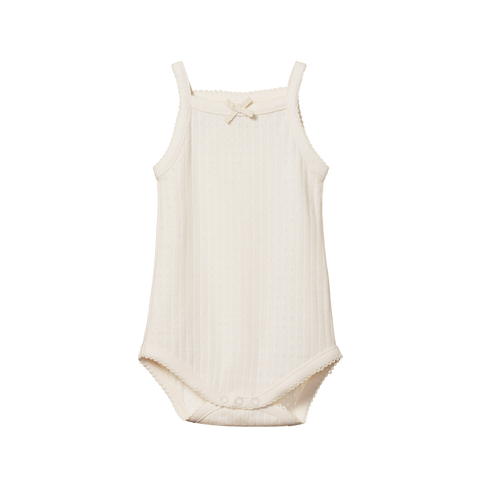 Nature Baby Pointelle Camisole Singlet Bodysuit Natural