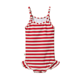 Nature Baby Frill Swimsuit Red Sea Stripe
