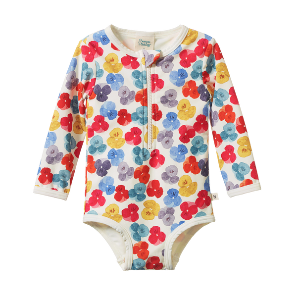 Nature Baby One Piece Bathing Swimsuit Painted Delphne Print