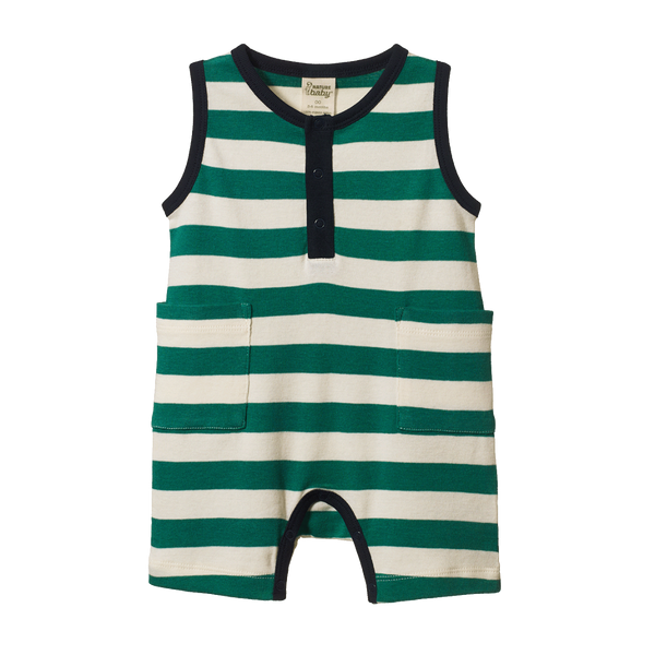 Nature Baby Camper Suit Peppermint/Navy Stripe