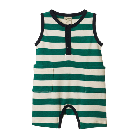 Nature Baby Camper Suit Peppermint/Navy Stripe
