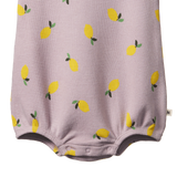 Nature Baby Short Sleeve Juno Romper Waffle Lilac Lemon