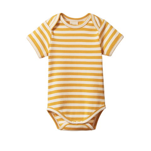 Nature Baby S/S Bodysuit Golden Sea Stripe