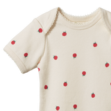 Nature Baby S/S Bodysuit Raspberry Print