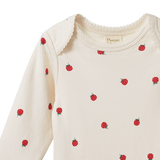 Nature Baby L/S Cotton Bodysuit Raspberry Print