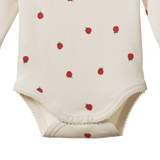 Nature Baby L/S Cotton Bodysuit Raspberry Print