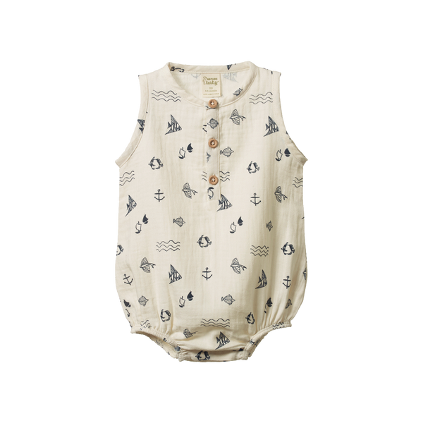 Nature Baby Cedar Suit Muslin Atlantic