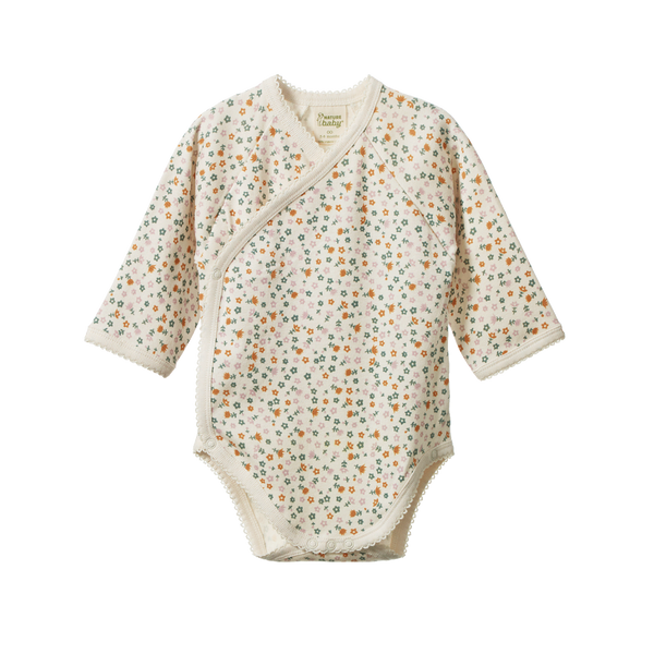 Nature Baby Kimono Bodysuit Pollyanna Print