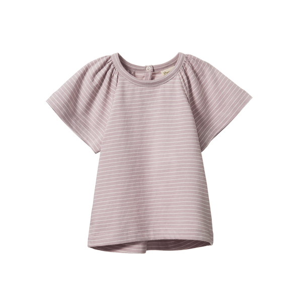 Nature Baby Faye Tee Lilac Pinstripe