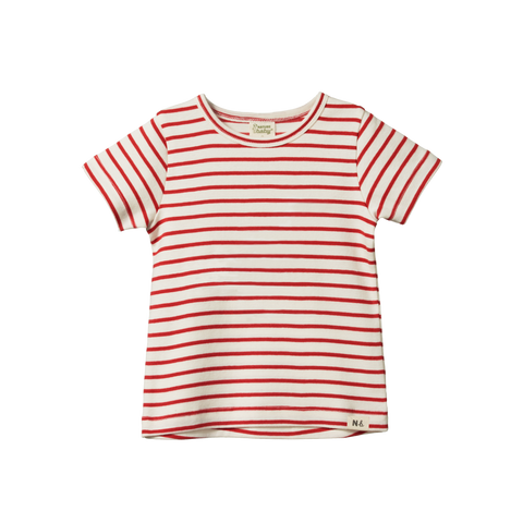 Nature Baby River Tee Red Sailor Stripe