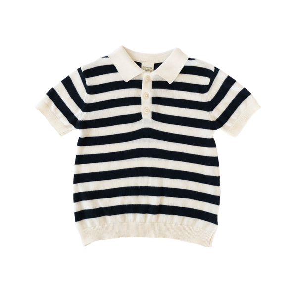 Nature Baby Stevie Polo Navy Bold Stripe
