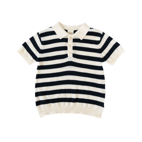 Nature Baby Stevie Polo Navy Bold Stripe