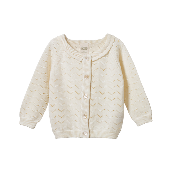 Nature Baby Piper Cardigan Natural Pointelle