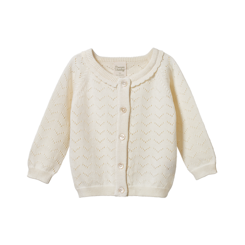 Nature Baby Piper Cardigan Natural Pointelle