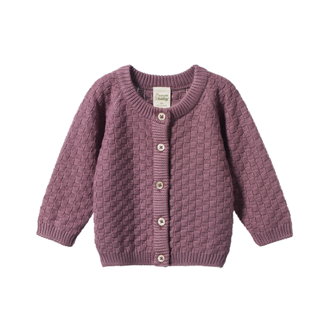 Nature Baby Piper Cardigan Twilight Basket Knit