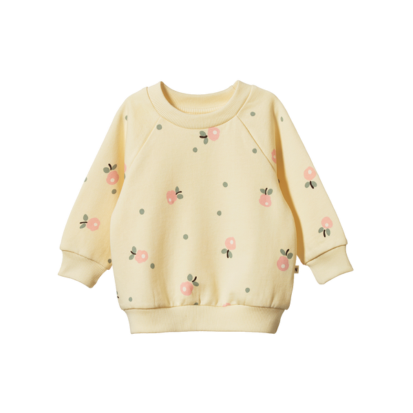 Nature Baby Emerson Sweater Posey Blossom Lemonade Print