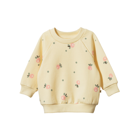 Nature Baby Emerson Sweater Posey Blossom Lemonade Print