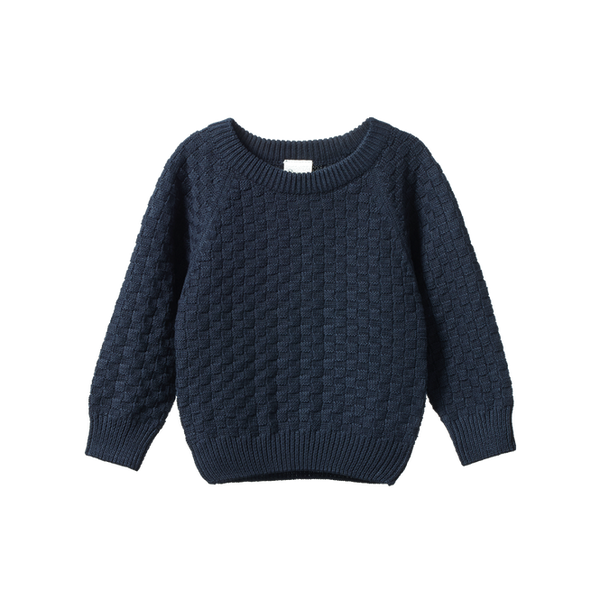 Nature Baby Billy Jumper Navy Basket Knit